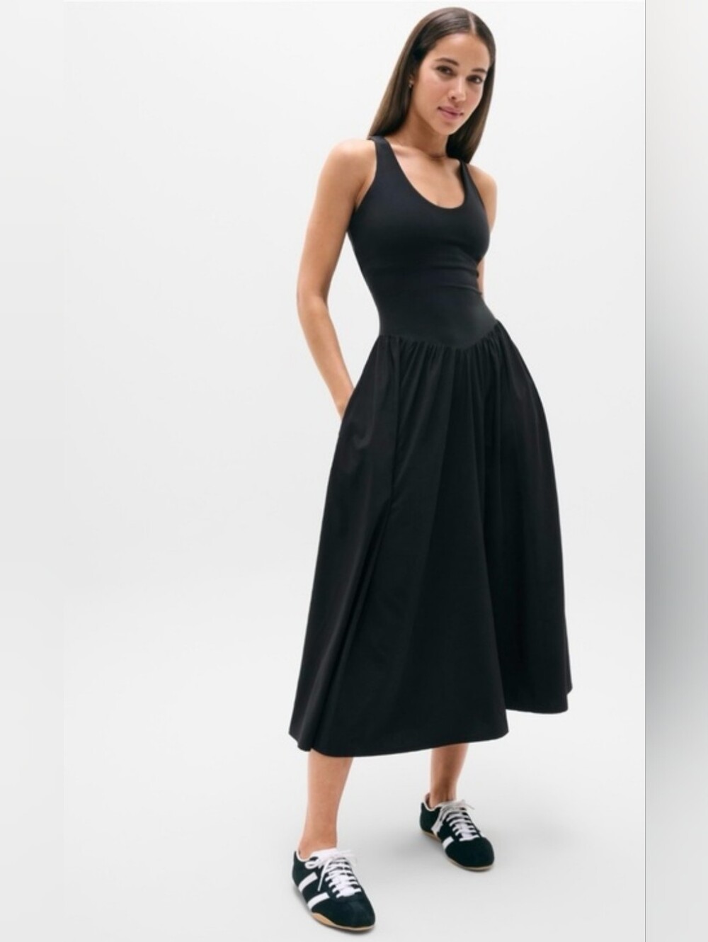 NWT Athleta Moment Hybrid Dress Black Size S